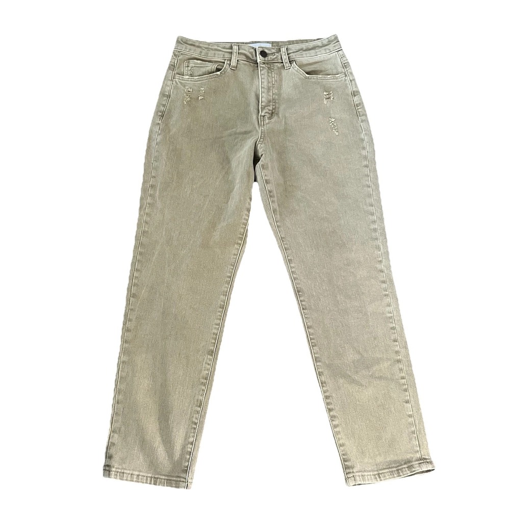 Vervet Los Angeles Jeans Womens 29 Beige‎ Distressed Ankle Stretch Denim